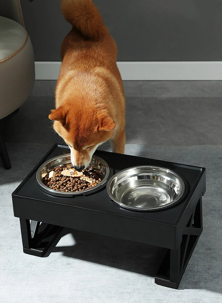 Dog Elevated Bowls Stand Adjustable Height Pet Slow Feeding Dish Bowl For Pet Dog Meal Mat Elevated Bowl Mat