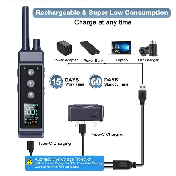 Popular Dog Anti Barking Collar 4265 FT Control Range Turbo Boost Keypad Lock Sustainable Material PC