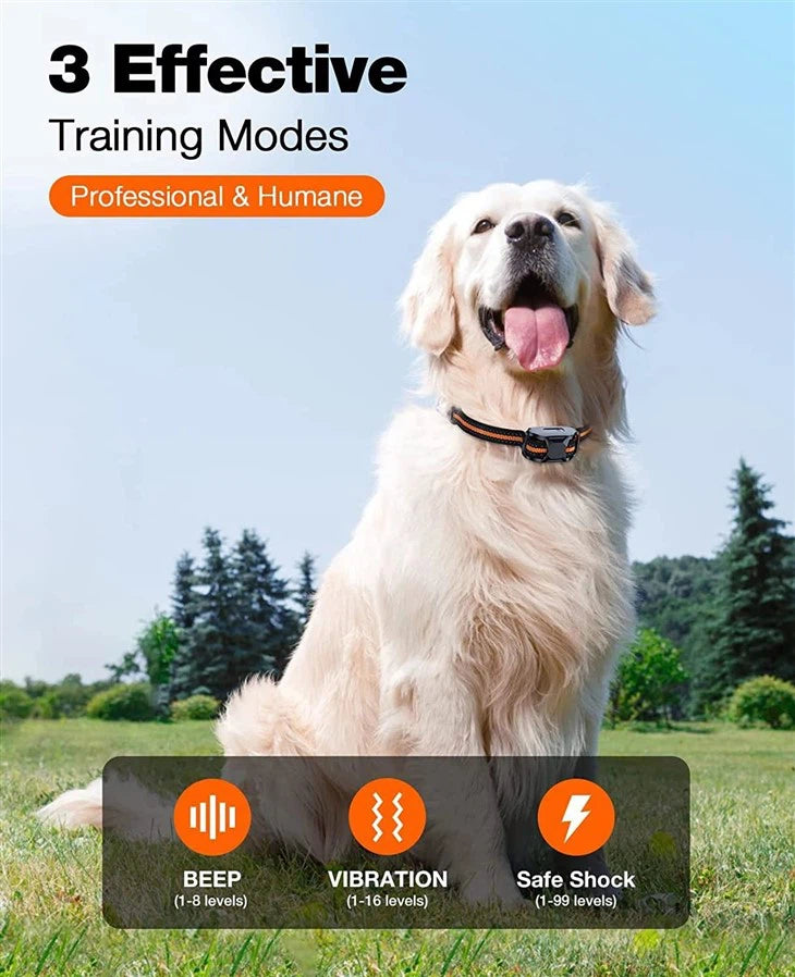 2025 AMZ Hot Dog Training Collar With Remote With Beep Vibration Shock Bark Control Device